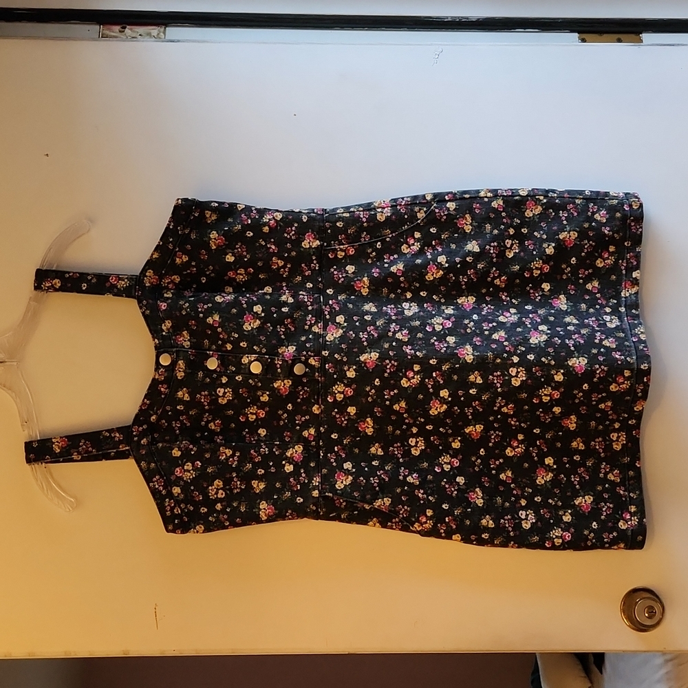 Black floral overall dress